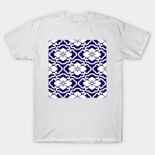 Blue Batik Floral T-Shirt